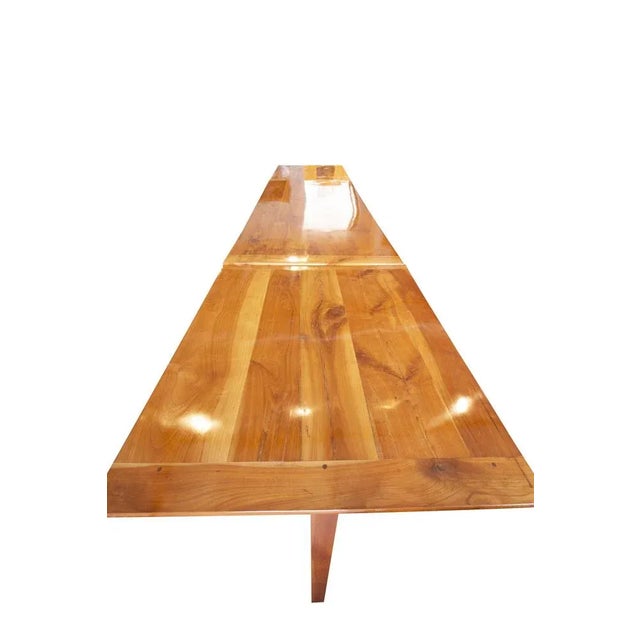 19th Century Biedermeier Country House Cherrywood Extendable Table For Sale - Image 4 of 9