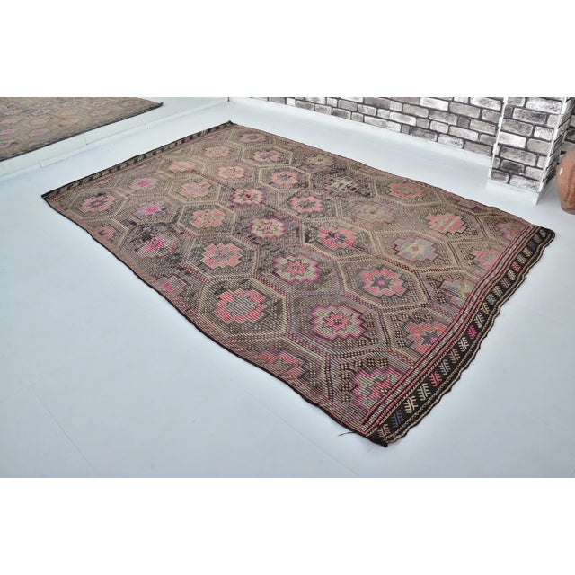 Textile 1960s Anatolian Oushak Cicim Kilim For Sale - Image 7 of 10