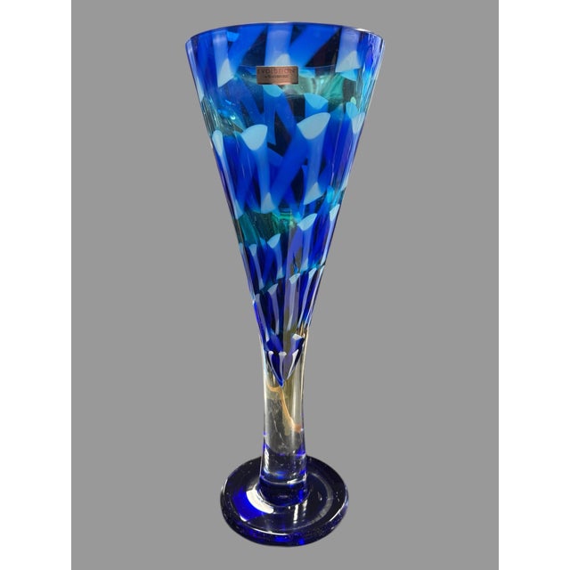 Blue Late 20th Century Waterford Evolution Art Glass Vase For Sale - Image 8 of 8