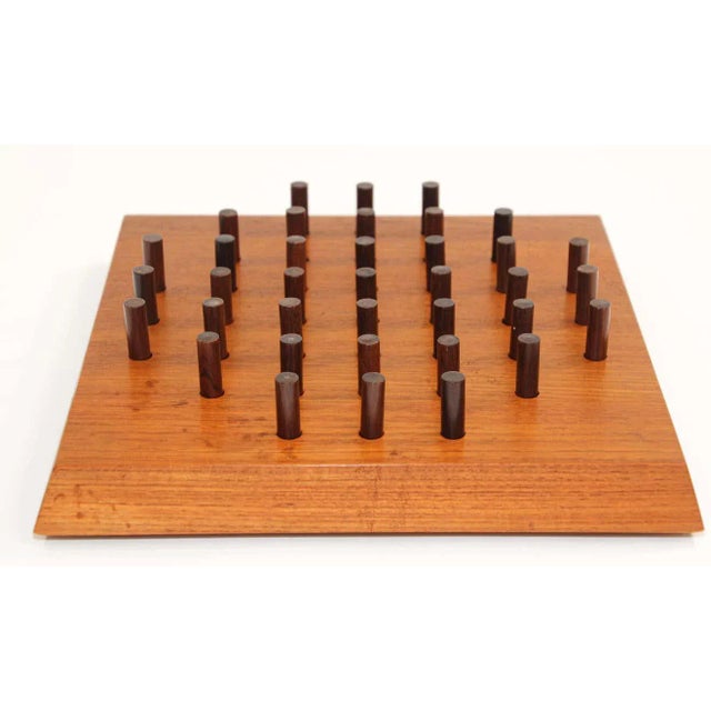 Piet Hein 'Solitaire' rare teak board game for Skjode, Denmark, 1960s. A solid teak Solitaire game designed by Piet Hein...
