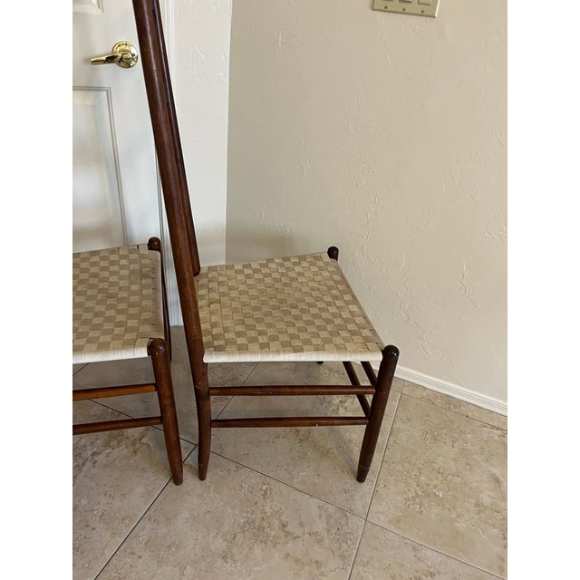 Wood 2 Mid 20th Century in the Style of Nichols & Stone Shaker Style Ladderback Side Chairs For Sale - Image 7 of 12