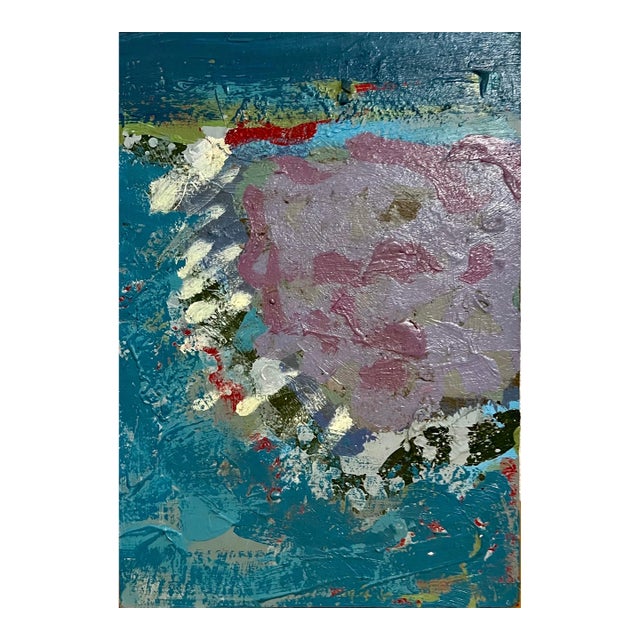 Edward Avedisian, Mod Abstract Expressionist Modernist Oil Painting Edward Avedisian Color Circles For Sale