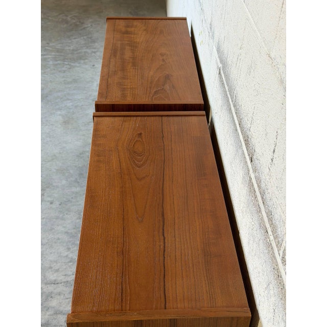 Teak Nightstands Set of 2 With Open Shelves Danish Mid-Century Modern 1960s For Sale - Image 9 of 10