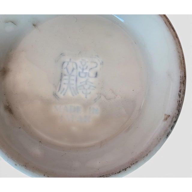 Japanese Decorative 20th Century Japanese Green Floral Rice or Noodle Bowl ~ 5 3/8"d For Sale - Image 3 of 4