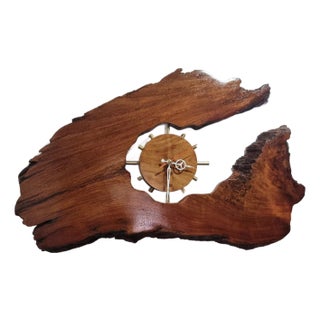 Meteor Through Time – One-of-a-Kind Handcrafted Driftwood Wall Clock Sculpture For Sale
