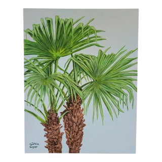 Acrylic Painting Washingtonian Palm Tree by Cynthia Geyer For Sale