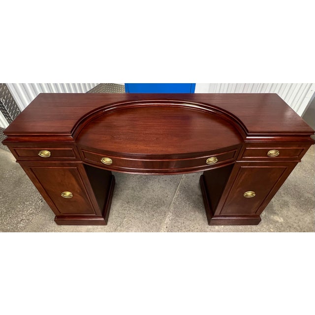 Vintage 1940’s Mahogany Double Pedestal Sideboard For Sale In New York - Image 6 of 12