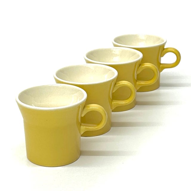 Contemporary Vintage Yellow Coffee Mugs by Usa Pottery Circa 1960s - Set of 4 For Sale - Image 3 of 8