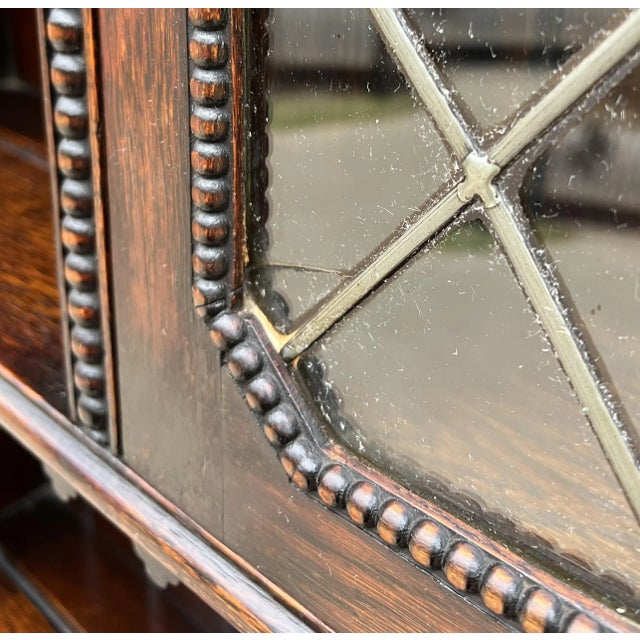 Antique English Welsh Dresser Buffet Sideboard Jacobean Barley Twist Oak Cabinet For Sale - Image 12 of 13