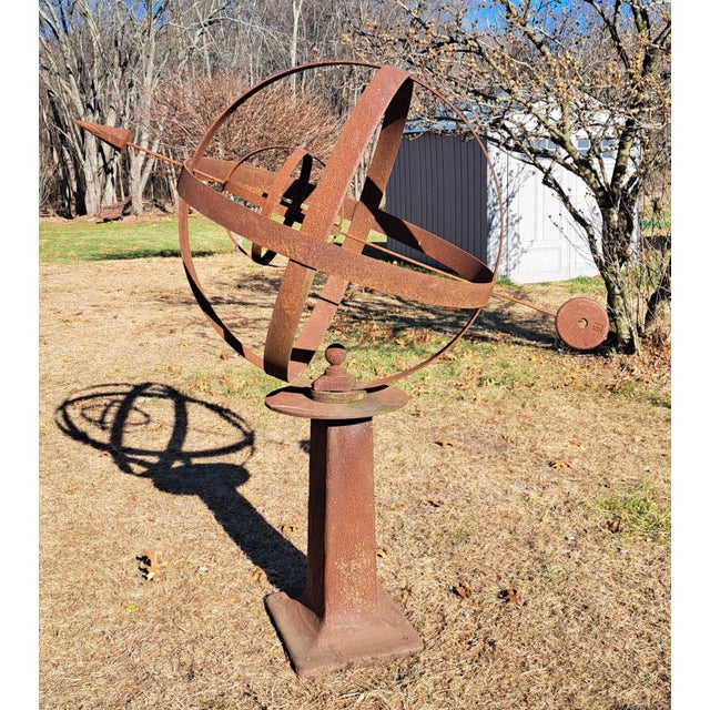 Industrial Large Iron Garden Armillary For Sale - Image 3 of 8