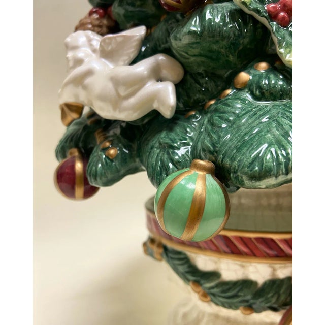 Green Fitz and Floyd Aegean Christmas Tree Centerpiece For Sale - Image 8 of 12