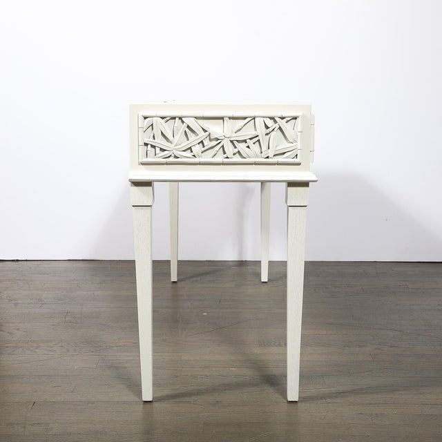 Mid-Century Vanity/Writing Desk W/ Carved Bamboo Motif Signed James Mont For Sale - Image 16 of 18