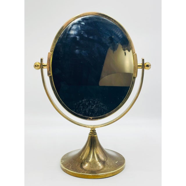 Vintage Brass Vanity Mirror by Charles Hollis Jones, Usa, 1960s For Sale In Los Angeles - Image 6 of 16