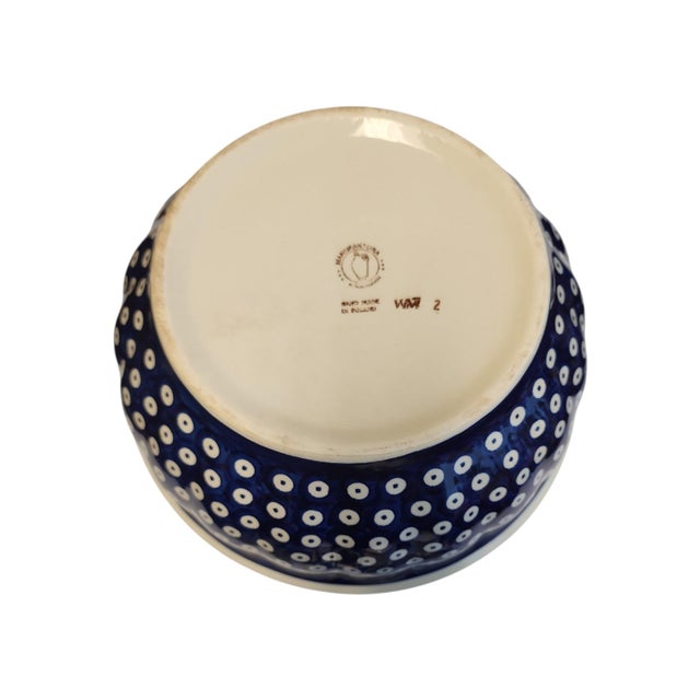 Vintage Boleslawiec Poland Large Serving Bowl For Sale - Image 4 of 5