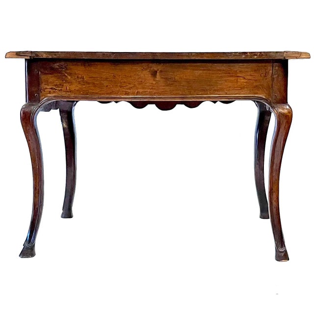 18th Century Louis XV French Provincial Walnut Side Table With Inlaid Top For Sale - Image 12 of 15