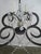 Late 20th Century Six-Light Rock Crystal Wrought Iron Chandelier For Sale - Image 5 of 12