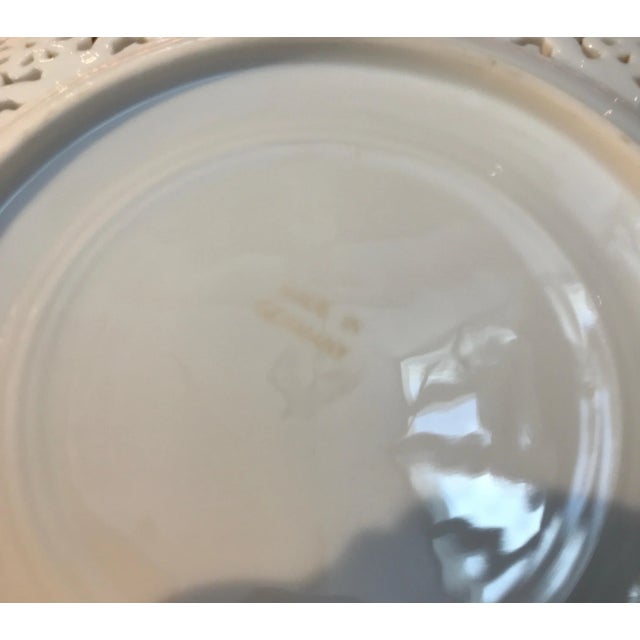 Ceramic 1920s Hand-Painted & Reticulated Accent Plates- Set of 9 For Sale - Image 7 of 10