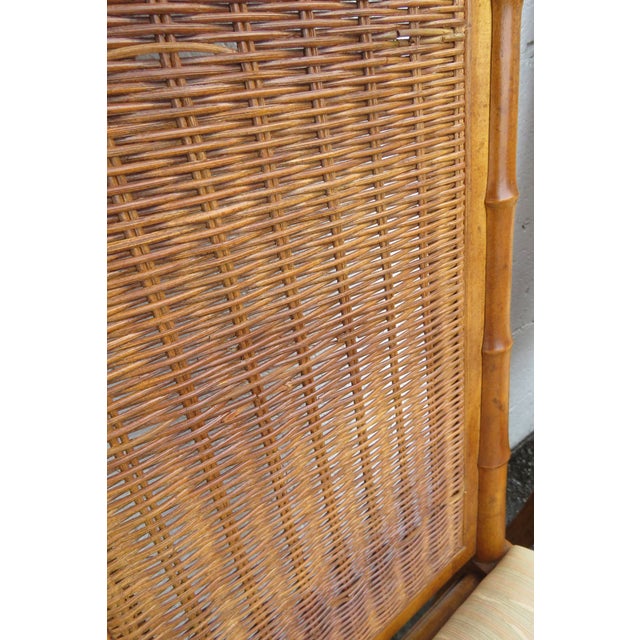 American of Martinsville Hollywood Regency Faux Bamboo Dining Table and Caned Six Chairs 5833 For Sale - Image 11 of 12