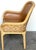 Beige Pair of Karl Rausch for Baker "Linea Cara" Split-Reed Rattan & Leather Armchairs For Sale - Image 8 of 17