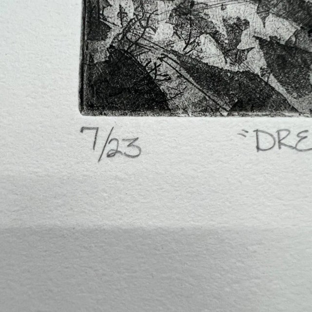 Drawing/Sketching Materials Dreams 7/23 Kimberleigh Noble 1998 Woodblock Etching Art For Sale - Image 7 of 9