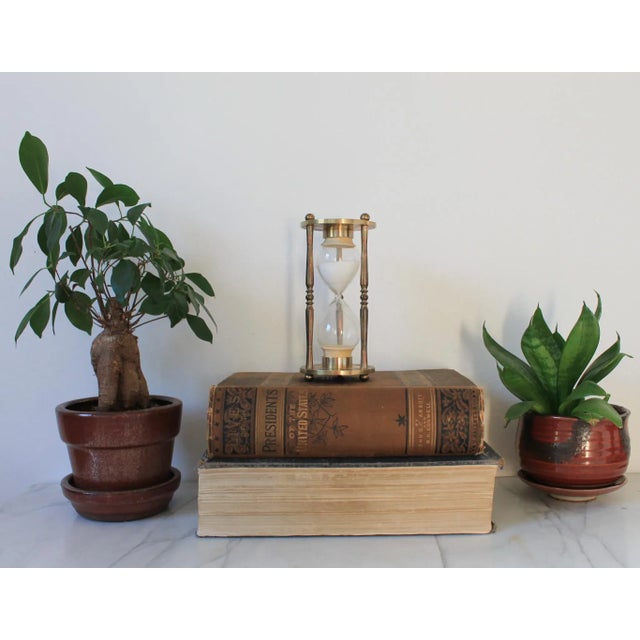 Mid-Century Modern Vintage Solid Brass Hour Glass or Sand Timer For Sale - Image 3 of 7
