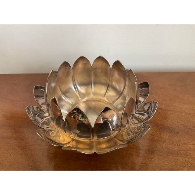 Reed & Barton Mid 20th Century Nesting Lotus Bowl by Reed & Barton For Sale - Image 4 of 16