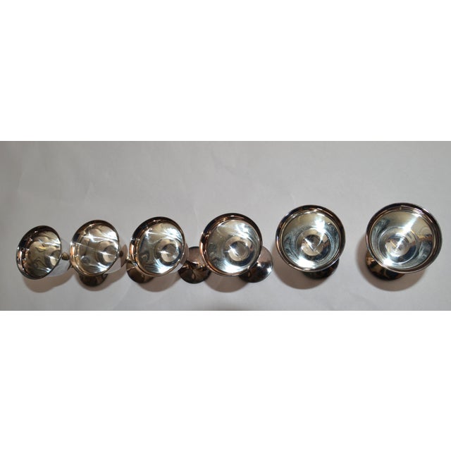 Set 6 Vintage Valero Spain Silverplate Sherry Goblets European Traditional 1970s For Sale - Image 9 of 12