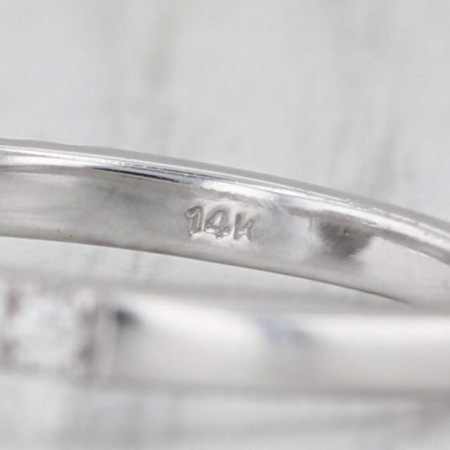 Modern 0.84ctw Yellow White Diamond Halo Engagement Ring 14k White Gold Size 5.75 Atara For Sale - Image 3 of 8