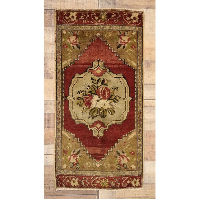 Red Vintage Turkish Yastik Rug - 01'07 X 03'02 For Sale - Image 8 of 8