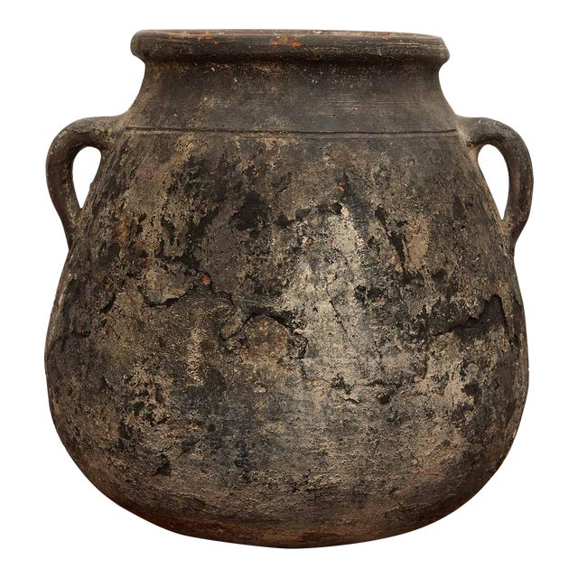 Vintage Small Black Olive Pot For Sale