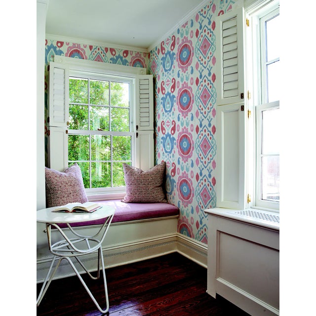 Not Yet Made - Made To Order Schumacher Elizia Wallpaper in Sky & Ochre For Sale - Image 5 of 6