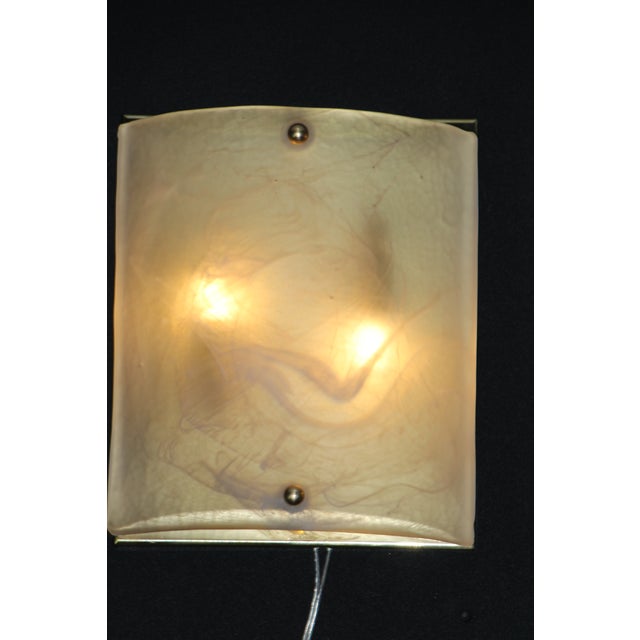 Shield-Shaped Alabaster Murano Glass Wall Lights, 1990s, Set of 2 For Sale - Image 10 of 13