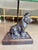 Mario Buatta Vintage Mario Buatta Frederick Cooper Bronze Bulldog Lamp Original Green Shade For Sale - Image 4 of 16