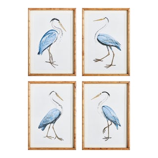 Elegant Blue Heron Prints, Set Of 4 For Sale