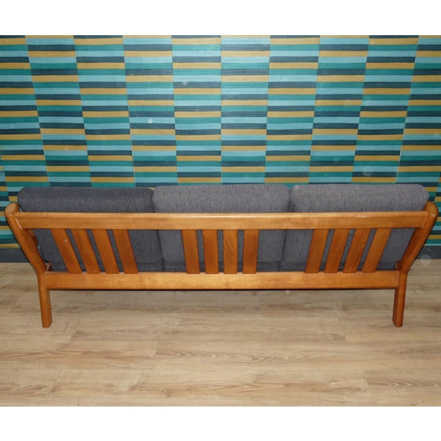 Mid-Century Modern Vintage Three-Seater Sofa in Teak by Juul Kristensen, 1970s For Sale - Image 3 of 12