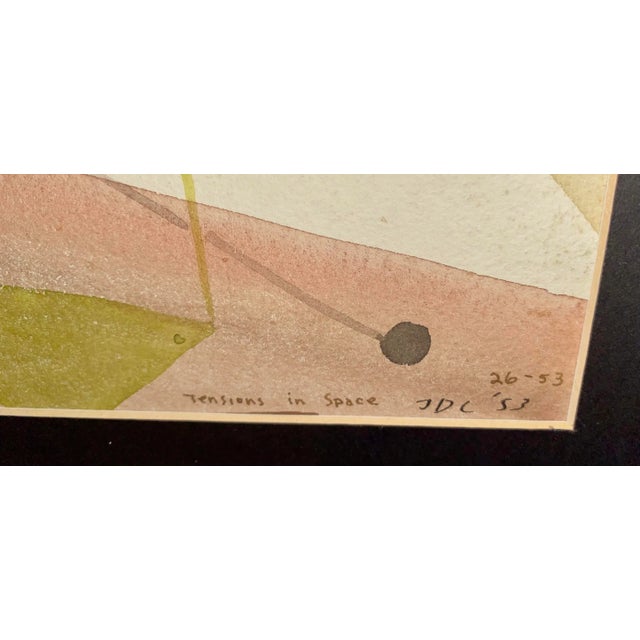 Jane Downs Carter Listed Artist 1950s Abstract Watercolor “Tensions in Space” For Sale - Image 4 of 8
