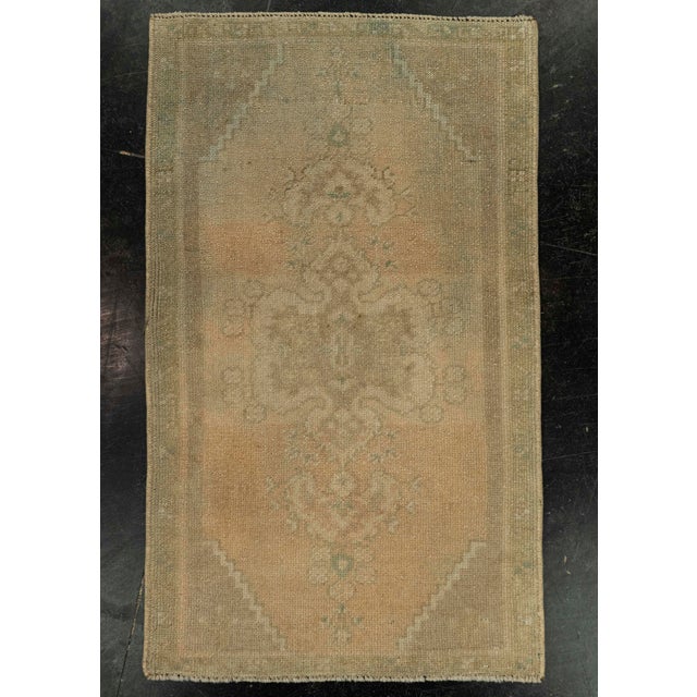 Brown Turkish Mini Rug Oriental Hand Knotted Vintage Rug 1'10" x 3'1" #21030 For Sale - Image 8 of 8