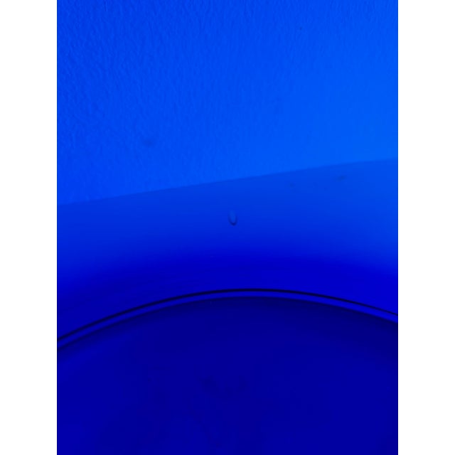 Vintage Hand Blown Conical Cobalt Blue Glass Vase For Sale - Image 10 of 10