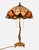 Tiffany Style Table Lamp in Brass and Art Glass, 1950s For Sale - Image 9 of 11