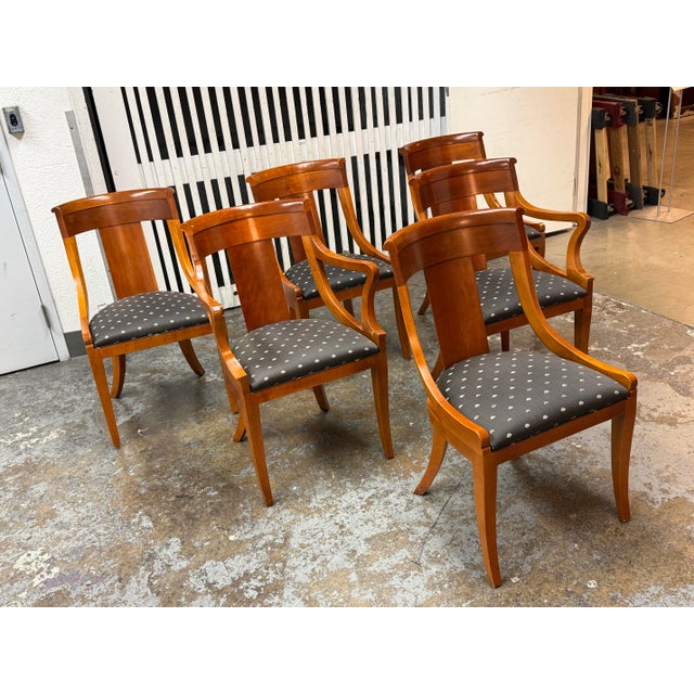 Neoclassical Baker Furniture Vintage Palladian Dining Chairs, Set of Six For Sale - Image 3 of 12