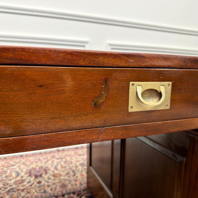 Classic English Desk with Black Leather For Sale - Image 14 of 18