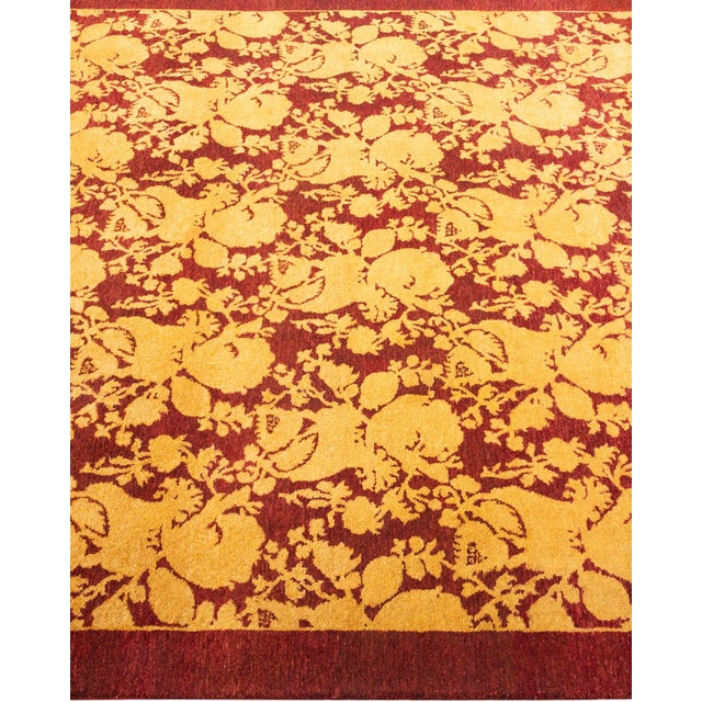 Solo Rugs Mogul, One-of-a-Kind Hand-Knotted Area Rug - Red, 4' 2" x 6' 2" For Sale - Image 4 of 12