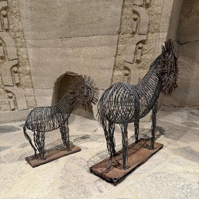 Gray Mid-Century Patinated Iron Lion Sculptures by Curtis Jeré, Usa For Sale - Image 8 of 10