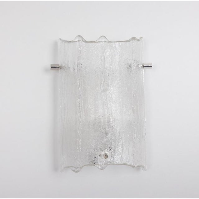 1970s Vintage Murano Ice Glass Vanity Sconces from Kaiser Leuchten, Germany, 1970s, Set of 2 For Sale - Image 5 of 14