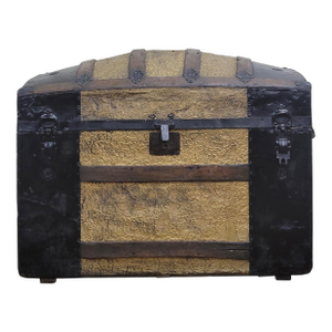 Antique Large Camel Back Dome Back Steamer Trunk Chest