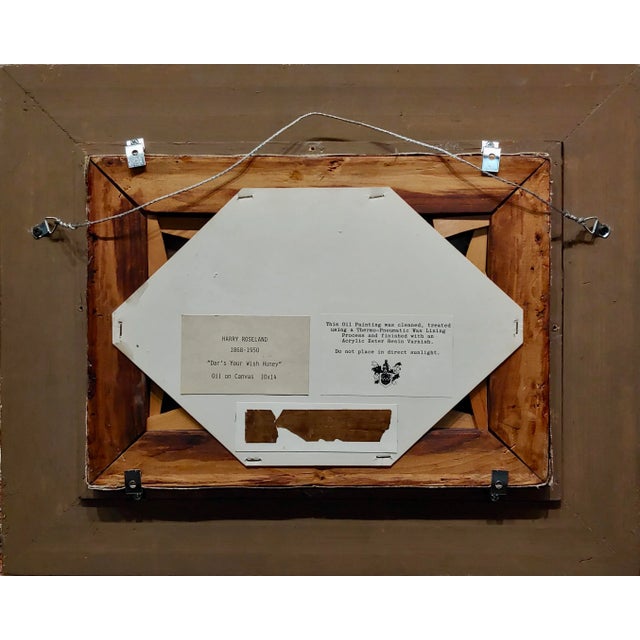 Harry Roseland -The Fortune Teller Reading the Tea Leaves-Oil Painting For Sale - Image 10 of 13