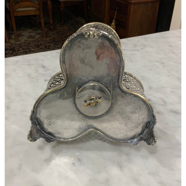Silver Unique Vintage Silverplate Footed Wine Caddy - Wine Holder Attributed to Charles J. Allen - Barware, Barcart Styling, Old Silver - See Pics! For Sale - Image 8 of 8