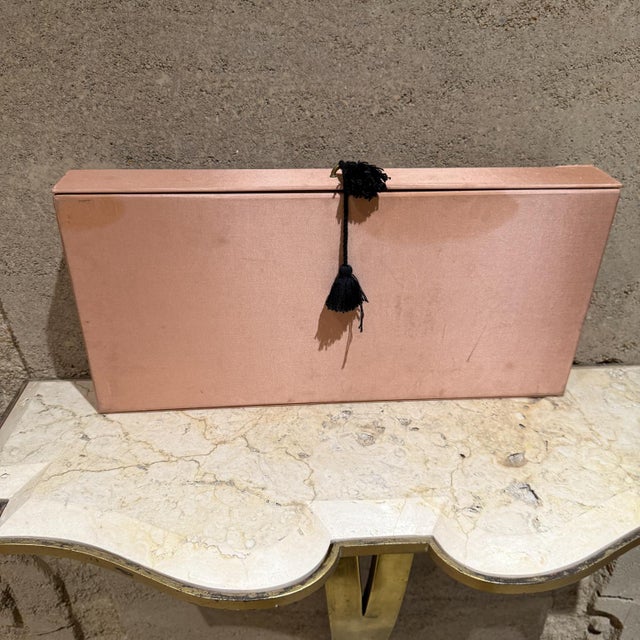 Pink Vintage Gucci Makeup Lipstick Vault Beveled Mirror For Sale - Image 8 of 9