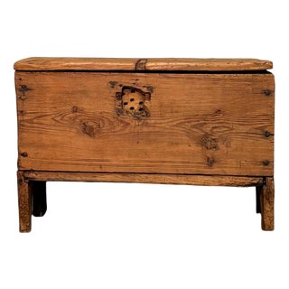 Small 17th Century Swiss Pine Chest For Sale