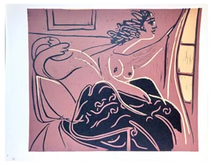 Pablo Picasso, Woman at the Window, Original Linocut, 1962